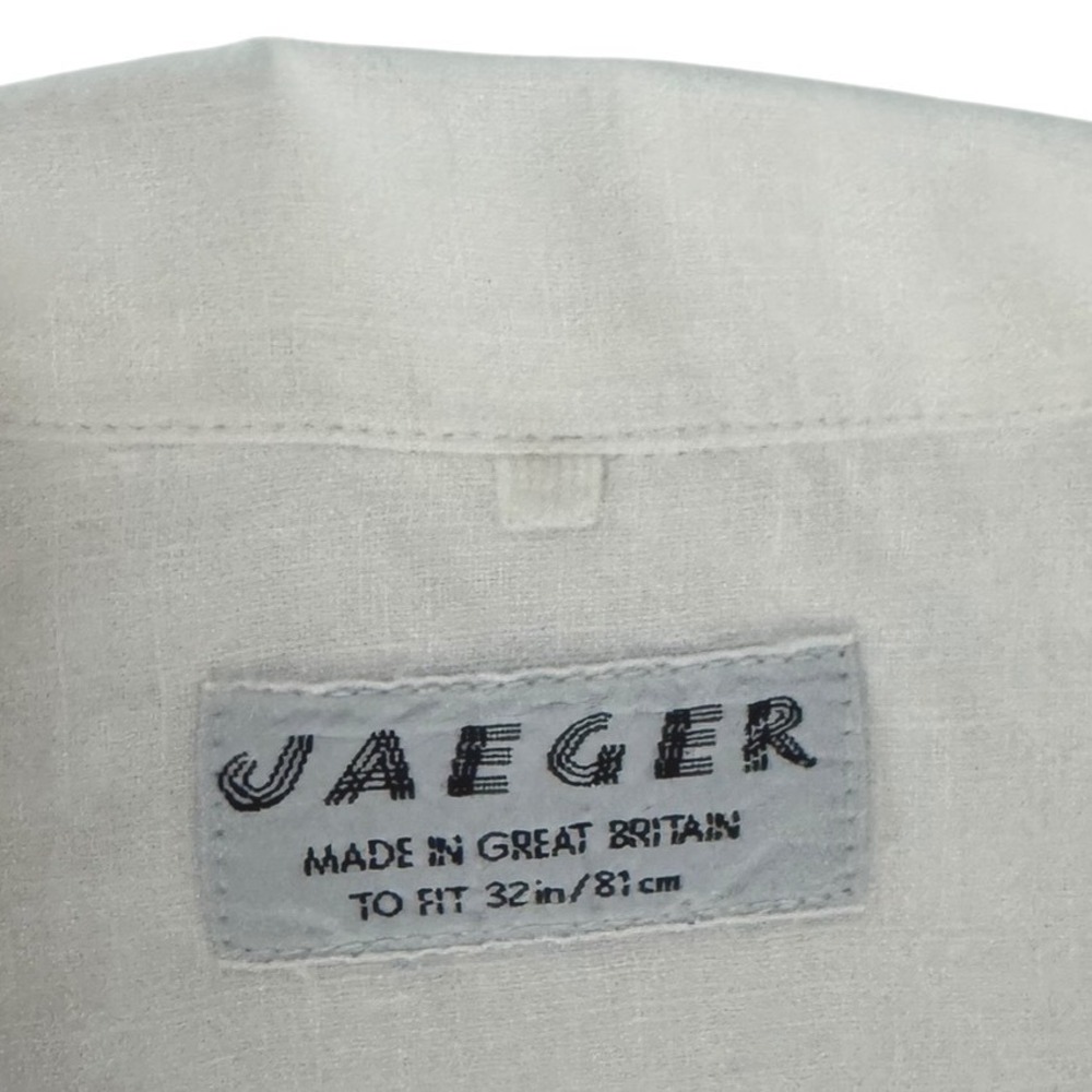 Jaeger White 100%‎ Linen Short Sleeve Button Down Shirt VTG Size 32 inch / 81 cm - Picture 7 of 10